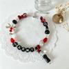 BTS Fan Merch ARMY Letter Beaded Bracelet, Black Red Star Cross Charm Wristband, Sweet Cool Concert Friendship Jewelry Gift