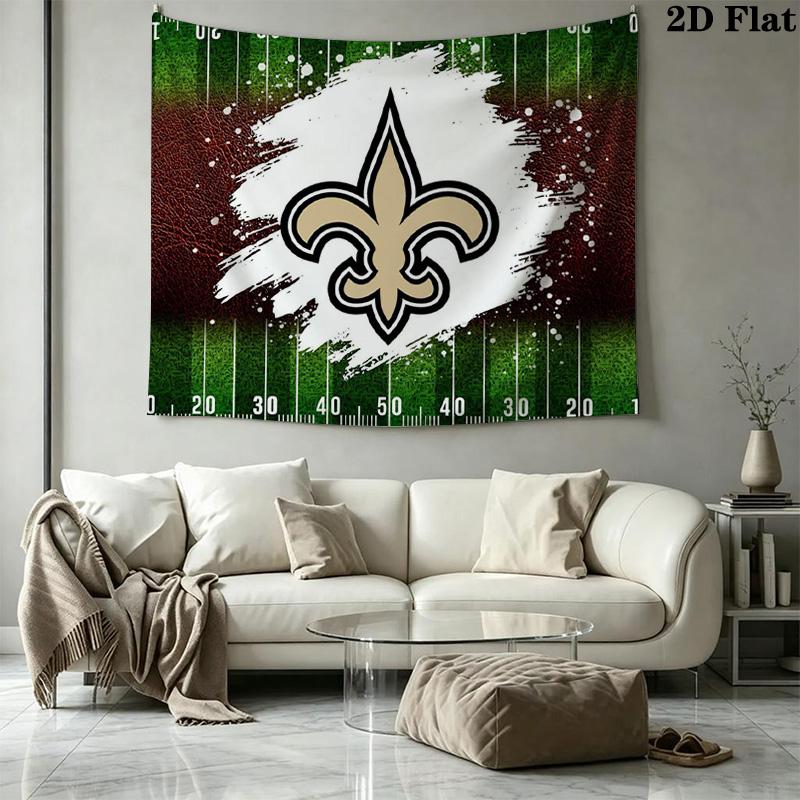 New Orleans Saints Logo Wall Tapestry Aesthetic Wall Hanging Printed Fabric Blanket Decorative Tapestries for Bedroom Living Room Home Decor