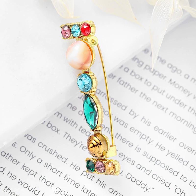 1PC 26 Letters Colorful Jewelry Gifts for Women Alphabet Brooch A-Z Rhinestone Letter Pin