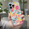 Pink Flower & Leaf Design Phone Case For iPhone 17 16 Pro Max 15 Pro 14 Plus 13 12 11 X XS XR 7 8 Plus 16E 17Air TPU Clear Cover