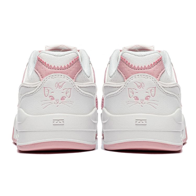Li Ning Disney Marie Cat Collaboration Series Thick Sole Height Increasing Shock Absorbing Wear Resistant Low Top Skate Shoes Women Sneaker AGCT416-3