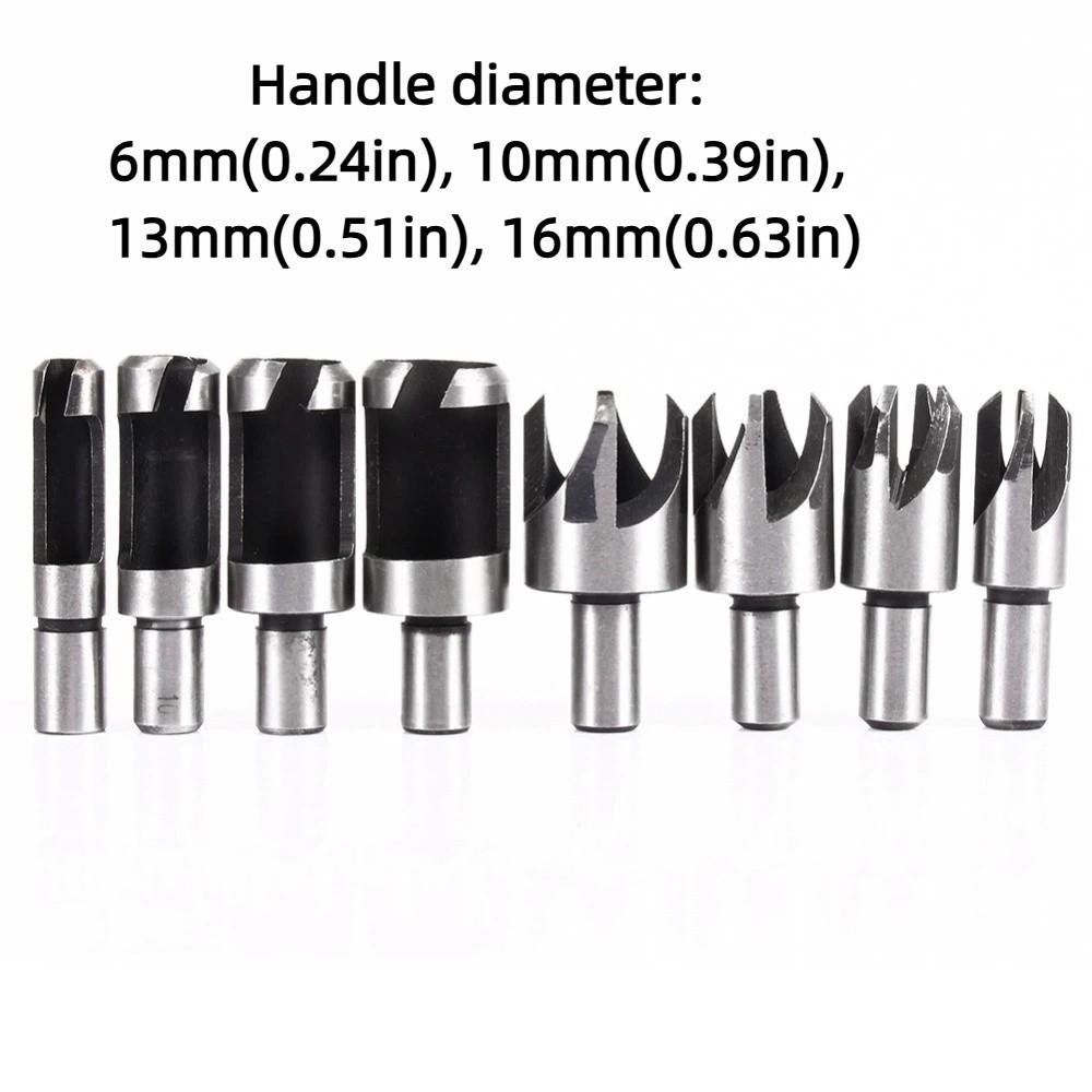 8pcs Straight Wood Plug Cutter High Carbon Steel HSS Drill Bits Chamfer Drill Bits  Woodworking