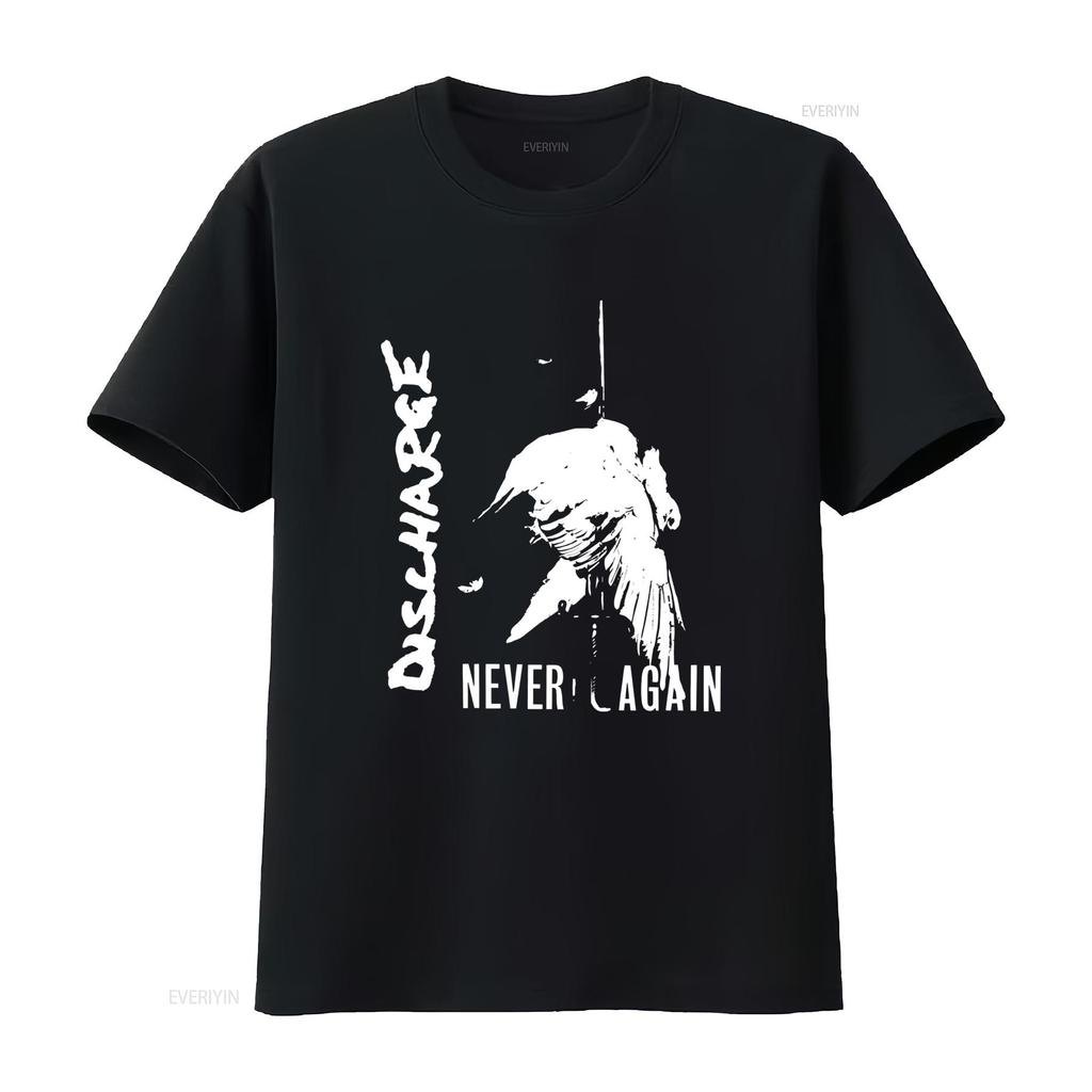 Discharge Never Again Hardcore Punk D Beat Anti Cimex T Shirt Vintage Washed Designer Clothes Streetwear Comfortable Slightly