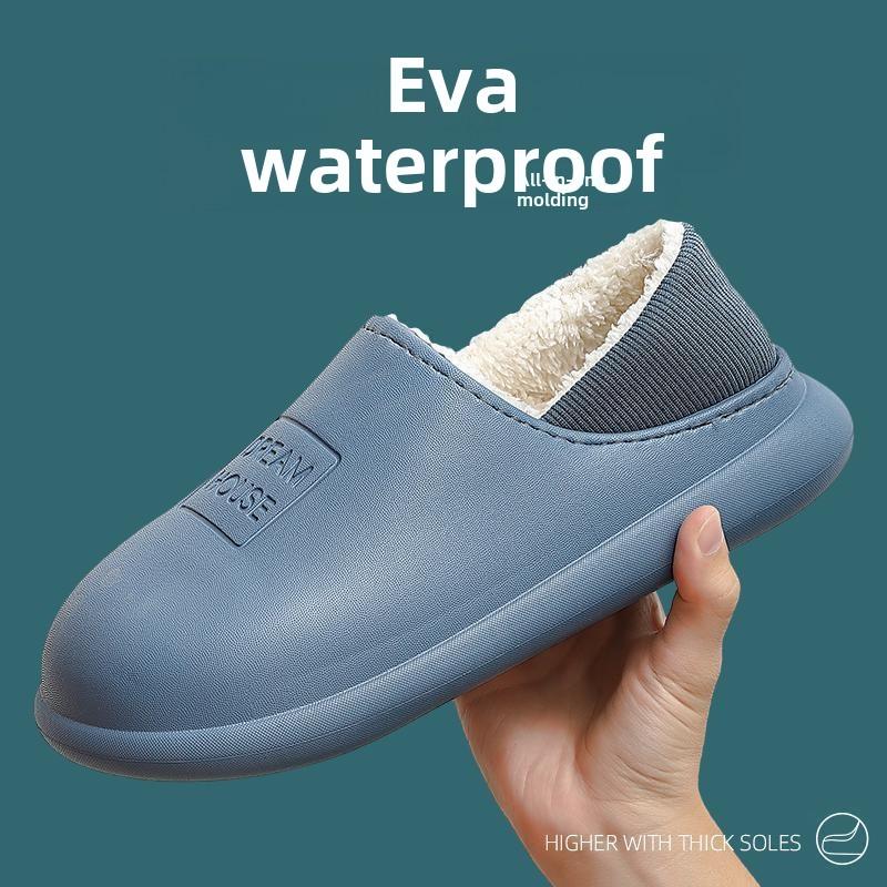 Fashion 2024 Autumn Winter New Bedroom Cartoon Non-Slip Soft Bottom Slippers Winter Indoor Warm Home Slippers Cotton Men Home Slippers