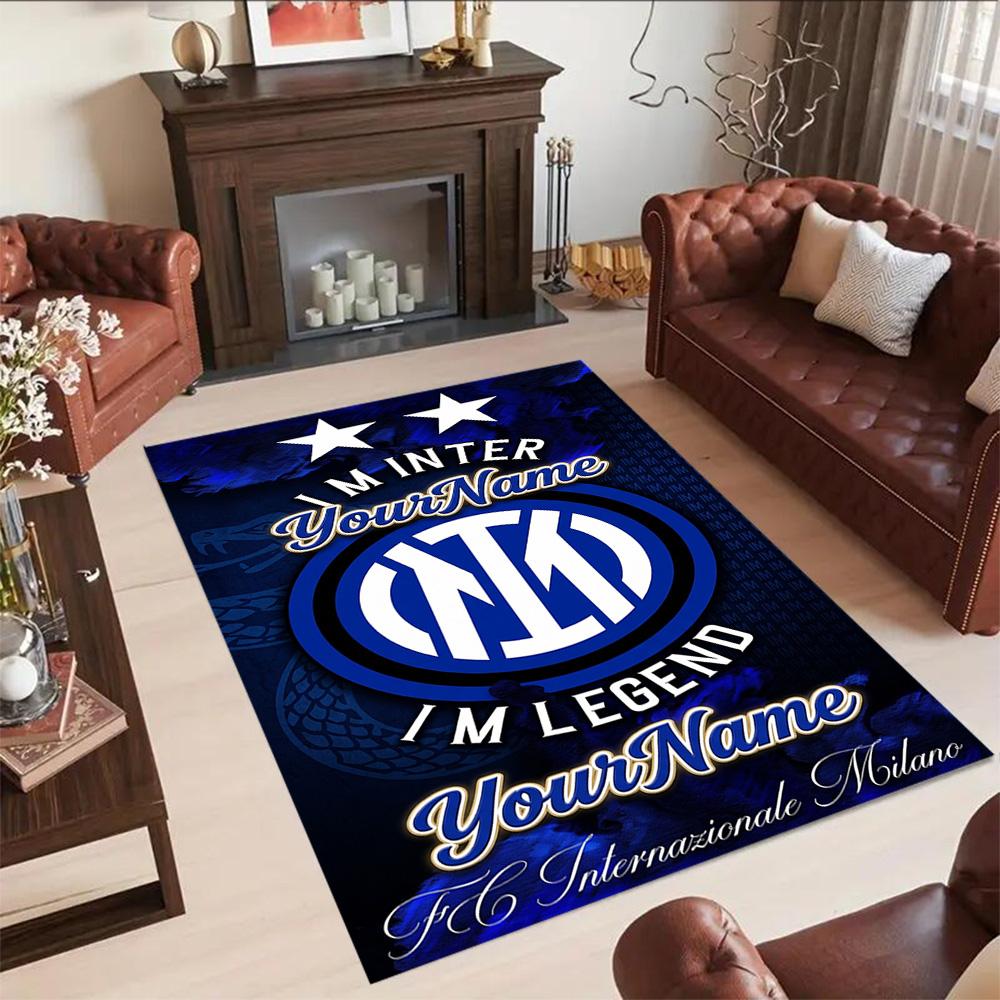 Inter Milan Personalized Name Floor Rug Office Rug Suitable for Decorate room Foyer Bedrooms Living Rooms Antislip Carpet Office home decor