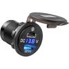 Anina 12V/24V Car Charger Outlet 36W+18W Cigarette Lighter Plug PD USB Charging Socket Reverse Protection Waterproof with Voltmeter Power Supply for
