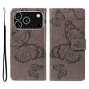 For iPhone 17 Pro Wallet Case Floral Butterfly Imprinted Leather Phone Cover Stand