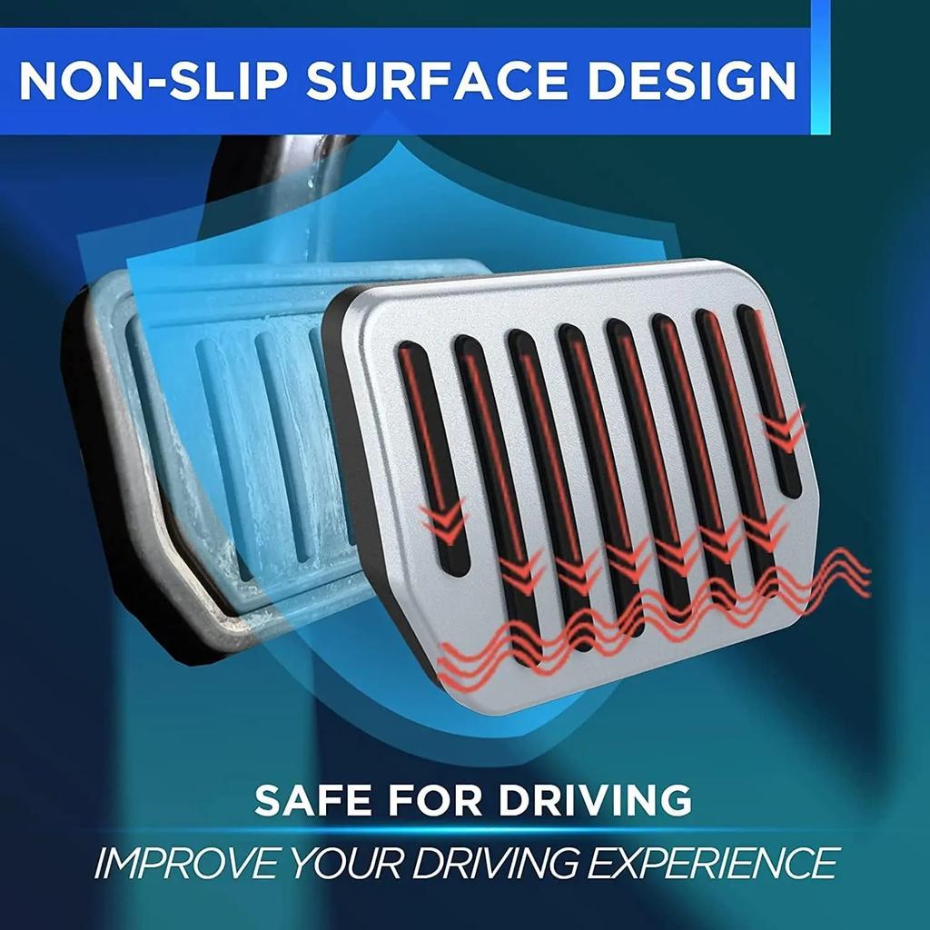 Auto Aluminum Pedal Covers for Tesla Model 3 Y 2016-2025 Non Slip Accelerator Brake Foot Rest Extenders