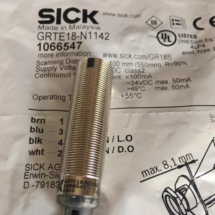 SICK GRTE18 Series Photoelectric Switch: N1142, P1142, N1162 Models