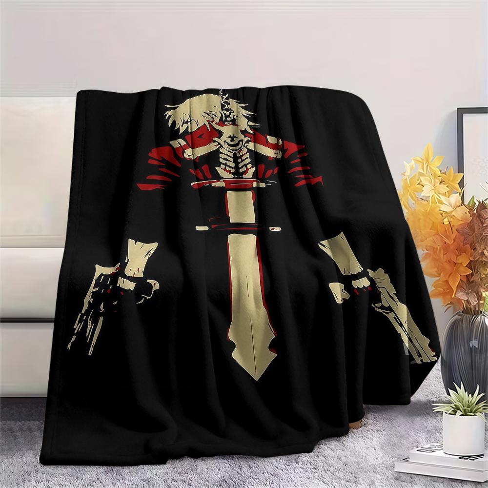 1PC Devil May Cry Print Flannel Blanket, High quality All Seasons, Home Decor, Warmth and Comfort, Perfect for Christmas Gifts