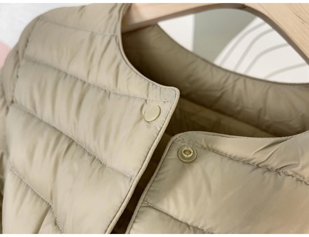 Convertible Round Neck/V-Neck Women's Slim Lightweight Down Jacket - 90% Duck Down, Warm, Packable, Short Outerwear.