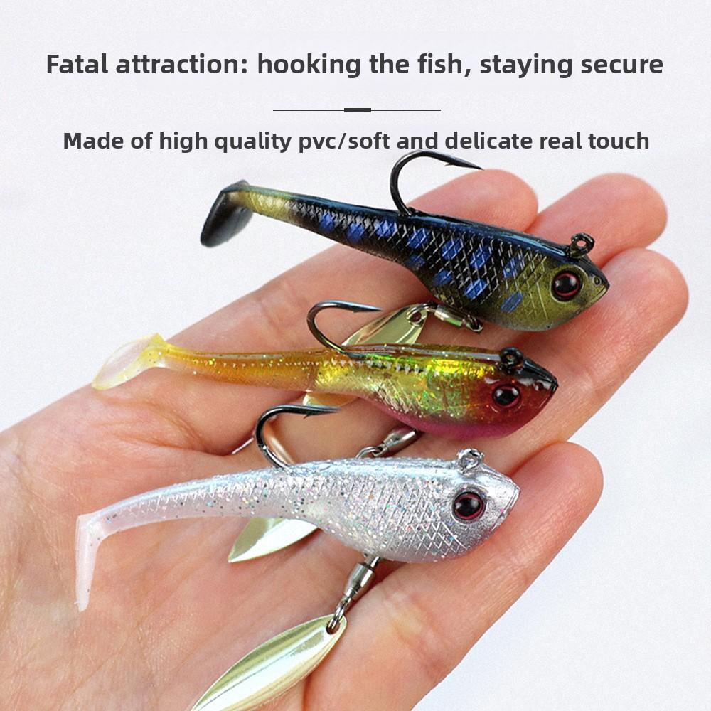 Shark-Like Lure 6-Piece Pack Lead-Weighted PVC Artificial Soft Bait Hooks Bionic Bass Freshwater Saltwater Fishing