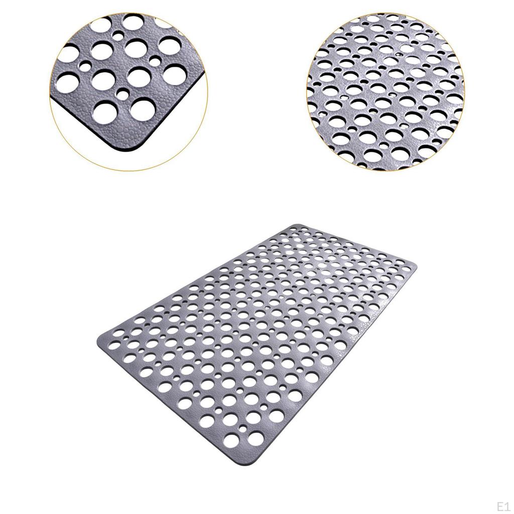 Bath Mat Anti Slip Multipurpose with Suction Cups Quick Inside Drain Holes Outside Sturdy