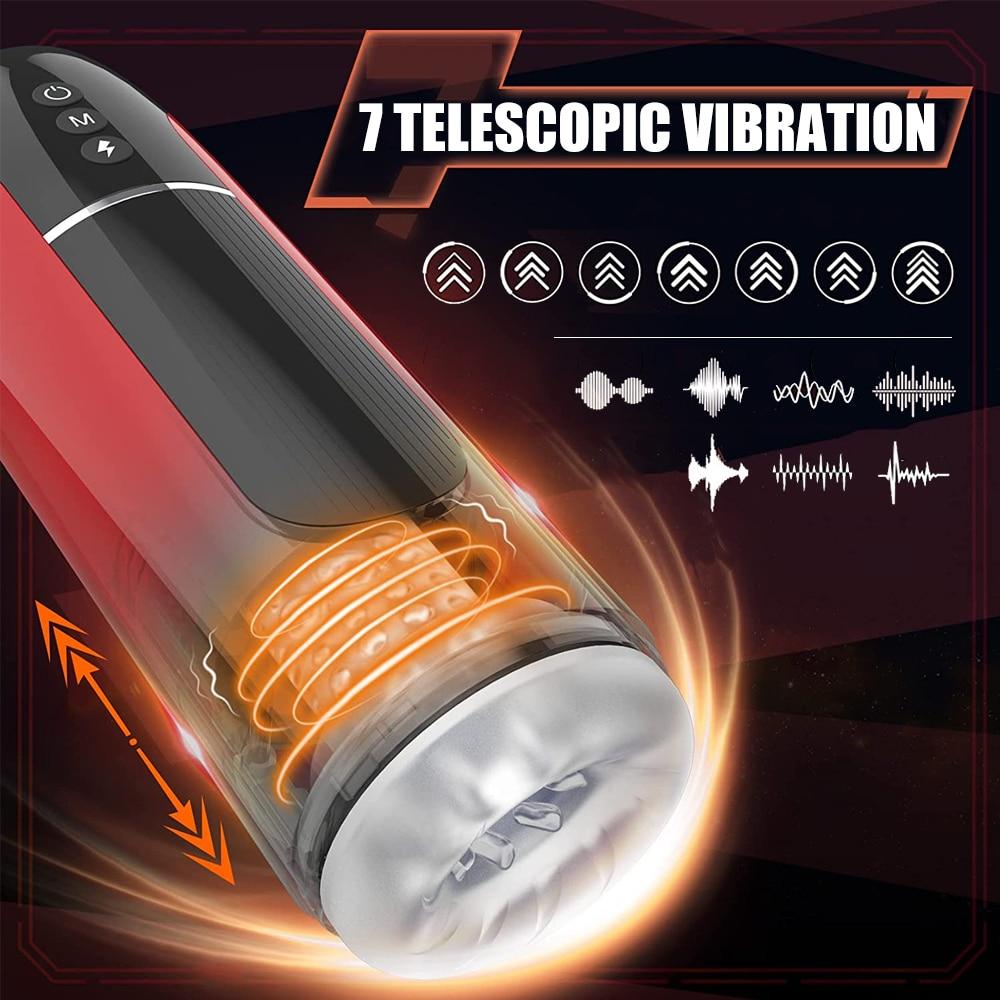 Male Masturbator IPX7 Automatic Telescopic  Vibration Blowjob Machine Masturbation Cup Sex Toys for Men Adult Goods for Men