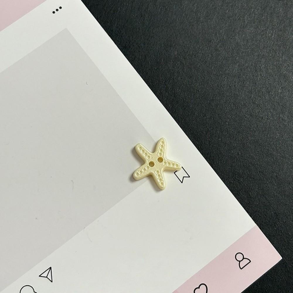 40pcs Exquisite Colorful Starfish Buttons Cute Creative Imitation Shell Buttons Fashionable Resin DIY Buttons Clothing Coat