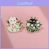 Cute Black And White Cat Brooch Charming Alloy Animal Pin For Fashionable Outfit Accessories