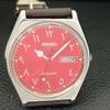 JAPAN 6309A VINTAGE SEIKO 5 AUTOMATIC MENS ARABIC RED COLOR DIAL WATCH A701369-5 R206a-a701369