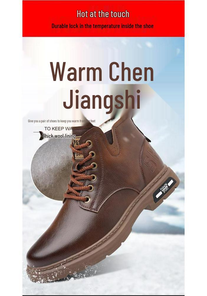 Men's Retro Leather High-Top Martin Boots - Breathable, Versatile, Casual British Style for Spring and Autumn