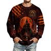 Men's Halloween Print Long Sleeve Neck Sweatshirt for Casual Sport