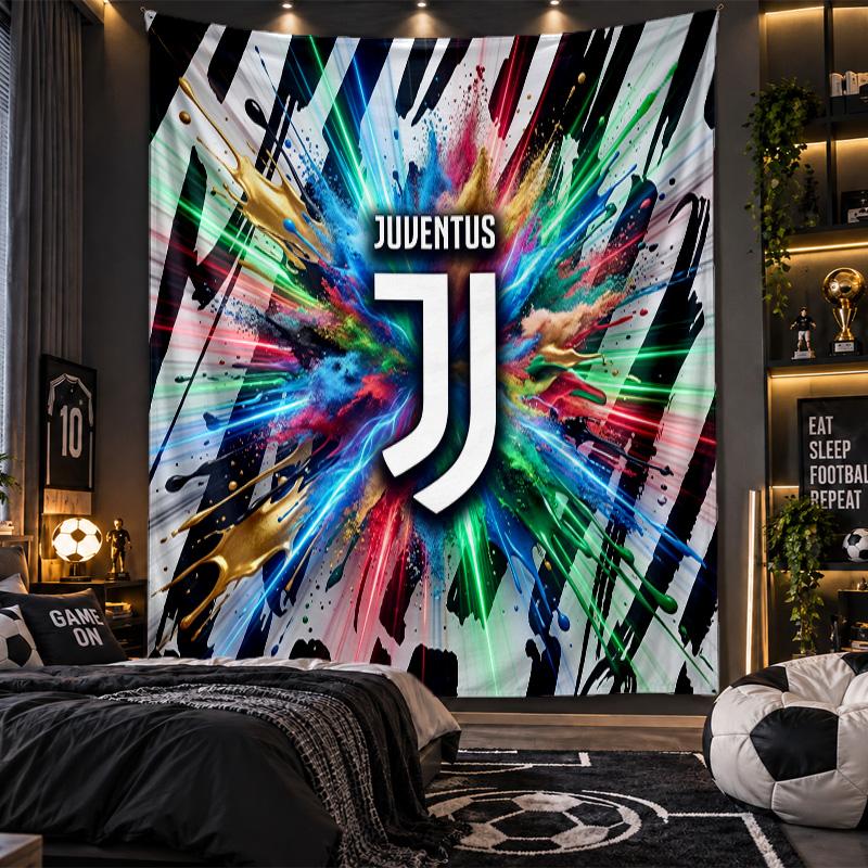 Arazzo da Appendere a Parete Tessuto Stampato Juventus FC per Soggiorno Camera da Letto Decorazione per la Casa
