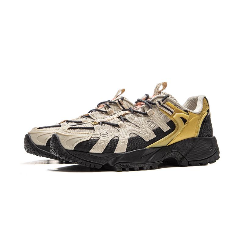 New LiNing CF Tracing, Xingye Slip Resistant And Abrasion Resistant Grip Low Top Hiking Shoes Unisex Oats Black AGLU073-6