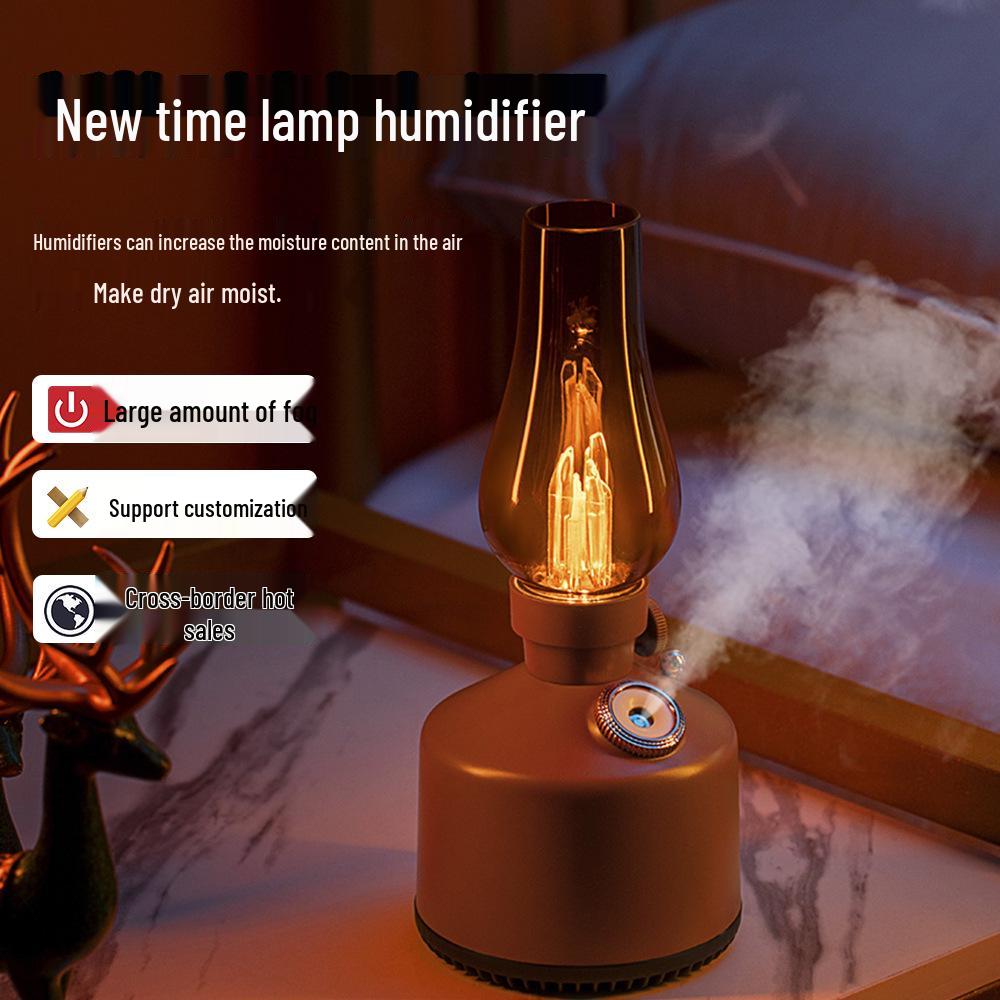 Retro Wireless Kerosene-Style Table Lamp & Humidifier