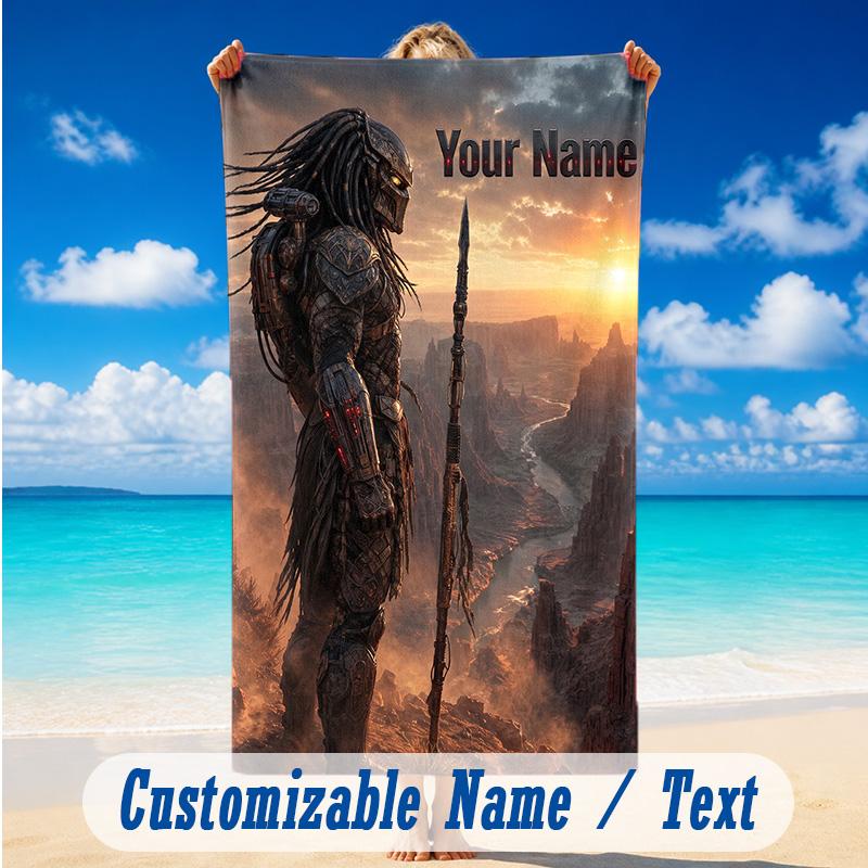 Beach Towel Custom Name Text, Quick Dry Large Towel For Beach HomePredator