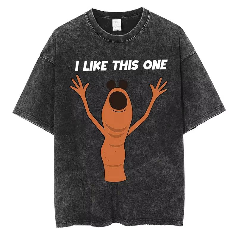 Marcus The Worm Robert Help Funny Meme Men Women's Vintage Washed T Shirt Y2k Streetwear Cotton Oversize Top