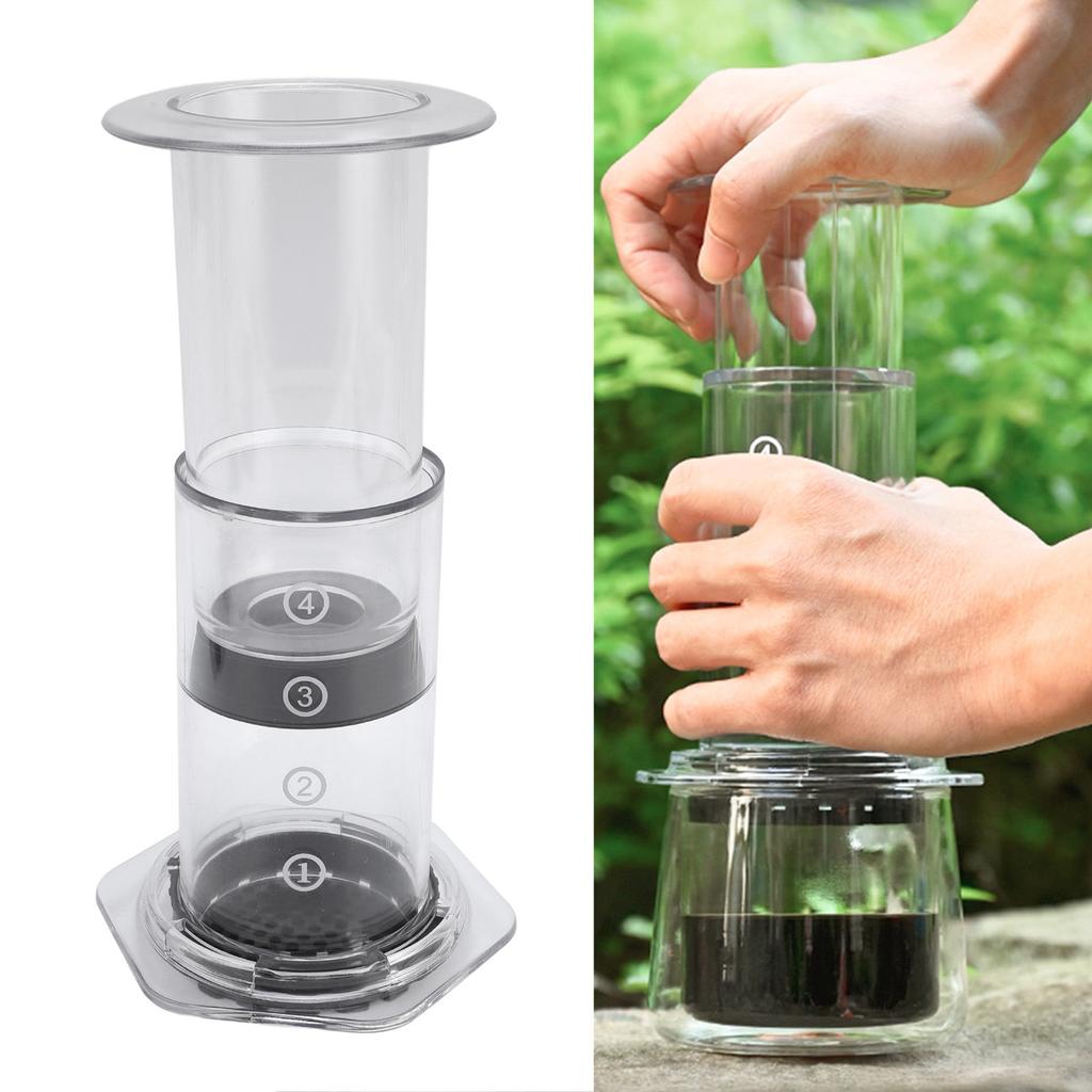 300ml Transparent Outdoor Portable Hand Press Coffee Maker Hand Brewing Coffee Press Pot For Travel