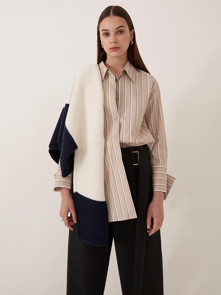 Leuiel Tuck Detail Long Pants_Navy