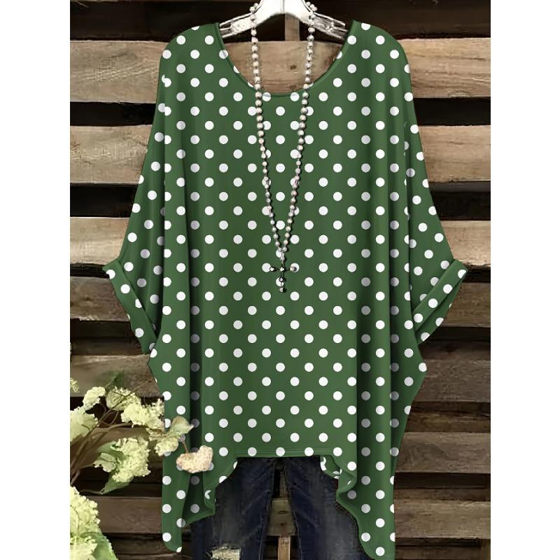 Übergröße, Damen Plus Size Lässiges Kurzarm-T-Shirt - Lila Blumenmuster, Dehnbares Polyester, Rundhalsausschnitt, Maschinenwaschbar, Ganzjahreskomfort