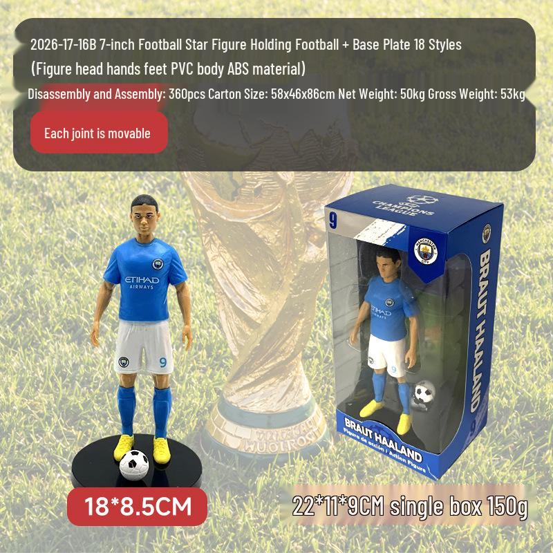 2026 World Cup Soccer Stars Figurines: CR7, Messi, Neymar, Mbappé Dolls