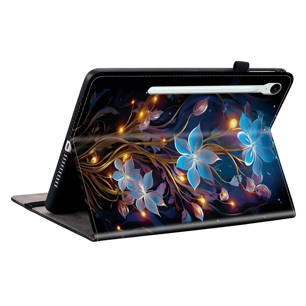 Pro Samsung Galaxy Tab S10 FE+ Kožené pouzdro Vzor Tištěný Stojánek Kryt na tablet se sloty na karty