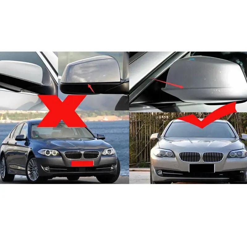 For LHD BMW 5 Series F10 F11 2010-2013 Car Rearview Sticker Side Mirror Cover Wing Cap Exterior Door Case Trim Carbon Black