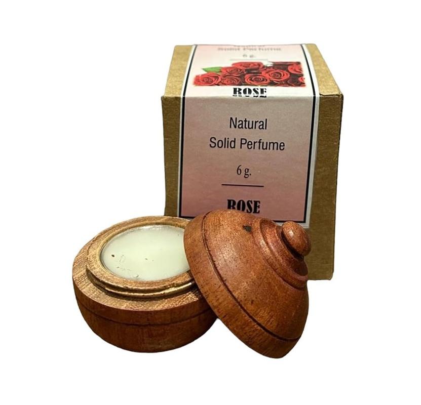 Natural Organic Solid Wax Perfume | Natural Wax In Mini Wooden Box For Men And Women - 6 Gm, (Pack Of 1)