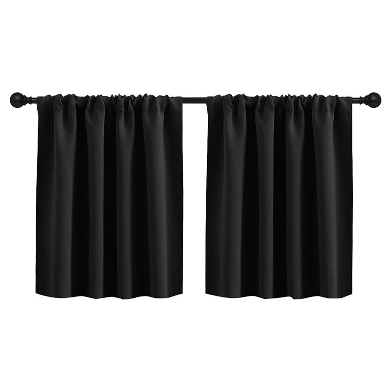 

Однотонные светонепроницаемые винтажные шторы с драпировкой, декоративные короткие шторы, 2 шт. 76*60cm