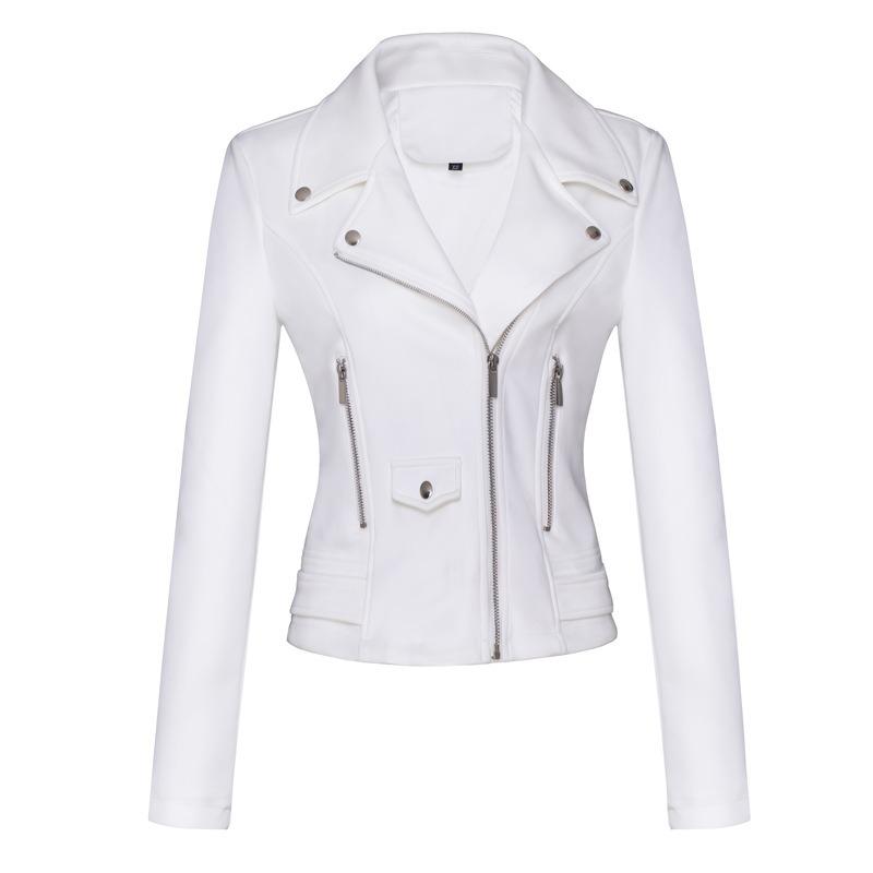 New Women's Motorcycle Jacket, Women's Leather Jacket Short, Slim Suede Leather Jacket Women's