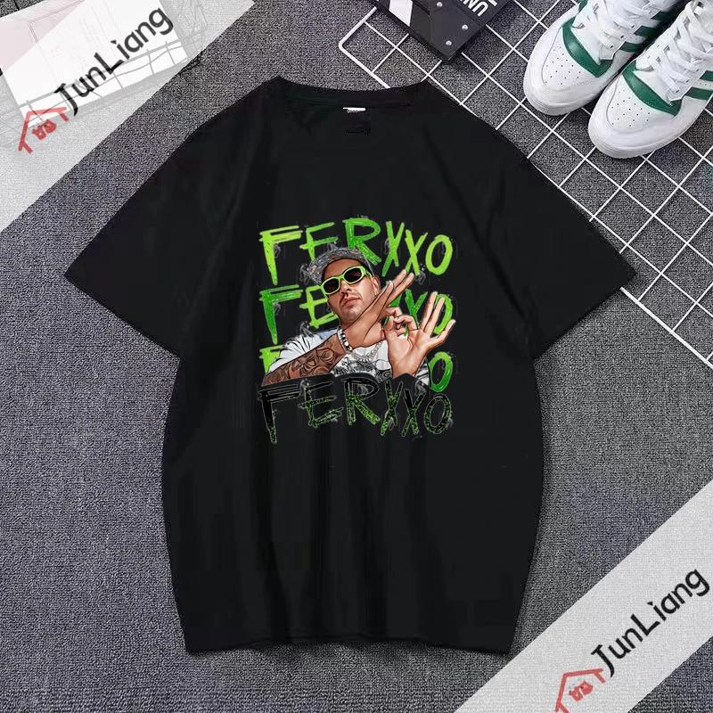 Ferxxo Breathable Tshirt Rapper Feid Printed Tshirts Summer Short Sleeve Tee Hip Hop Unisex Women Streetwear Tshirt