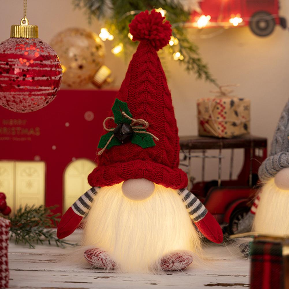 Christmas Faceless Plush Gnome Cute Tabletop Santa Figurine Christmas Handmade Nordic Elf Decorations Xmas Home Window Ornaments