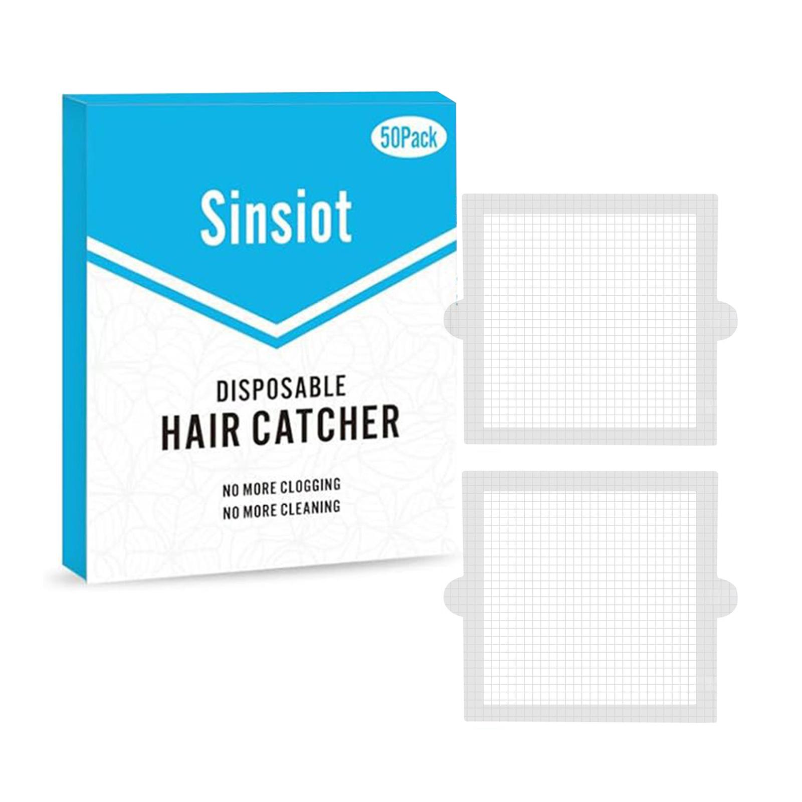 50Pcs Disposable Shower Drain Hair Catcher Waterproof Adhesive Mesh Sticker for Home Hotel Gym Use