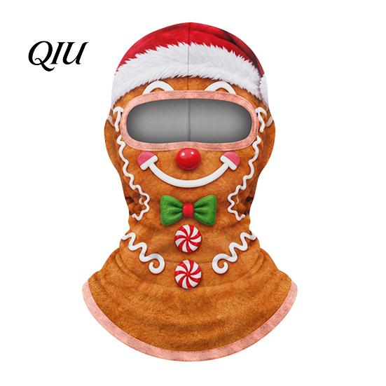 Winter Skiing Balaclava Velvet Face Mask for Christmas, Santa Snowman Reindeer Elf Balaclava, Cold Weather Guard Windproof Neck Gaiter Outdoor