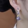 Elegant Purple Zircon Basket Drop Earrings Vintage-Inspired Perfect for Casual Attire & Gifting