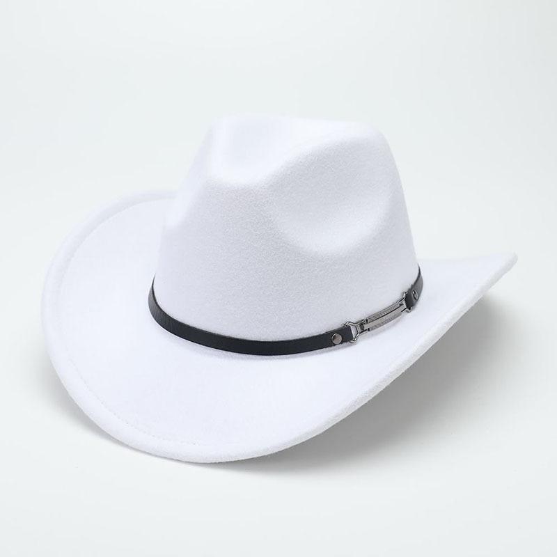 European and American Western Cowboy Hat Big Edge Woolen Punk Style Knight Hat Felt Hat Jazz Hat Top Hat