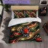 Portugal Football Pattern 3 Pieces Bedding Set Soft Microfiber Duvet Cover with Pillow Cases for Bedroom