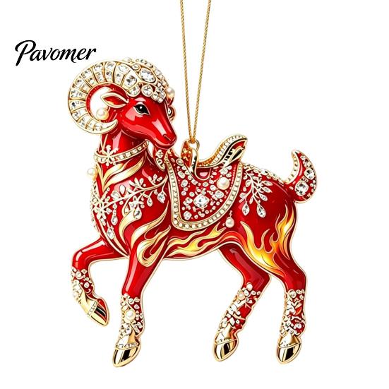 Event Decoration for Carnival 2PCS Christmas Goat Hanging Ornaments, Decorative 2D Acrylic Tree Lightweight Decor Holiday Pendants, Festive Ornaments