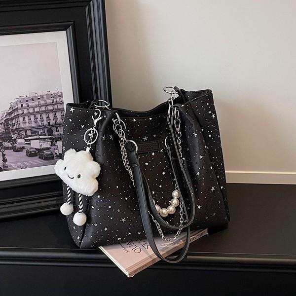 The New Korean Version Of The High-End Shoulder Big Bag, Women'S Fashion Large-Capacity Commuting Tide Niche Design Tote Bag