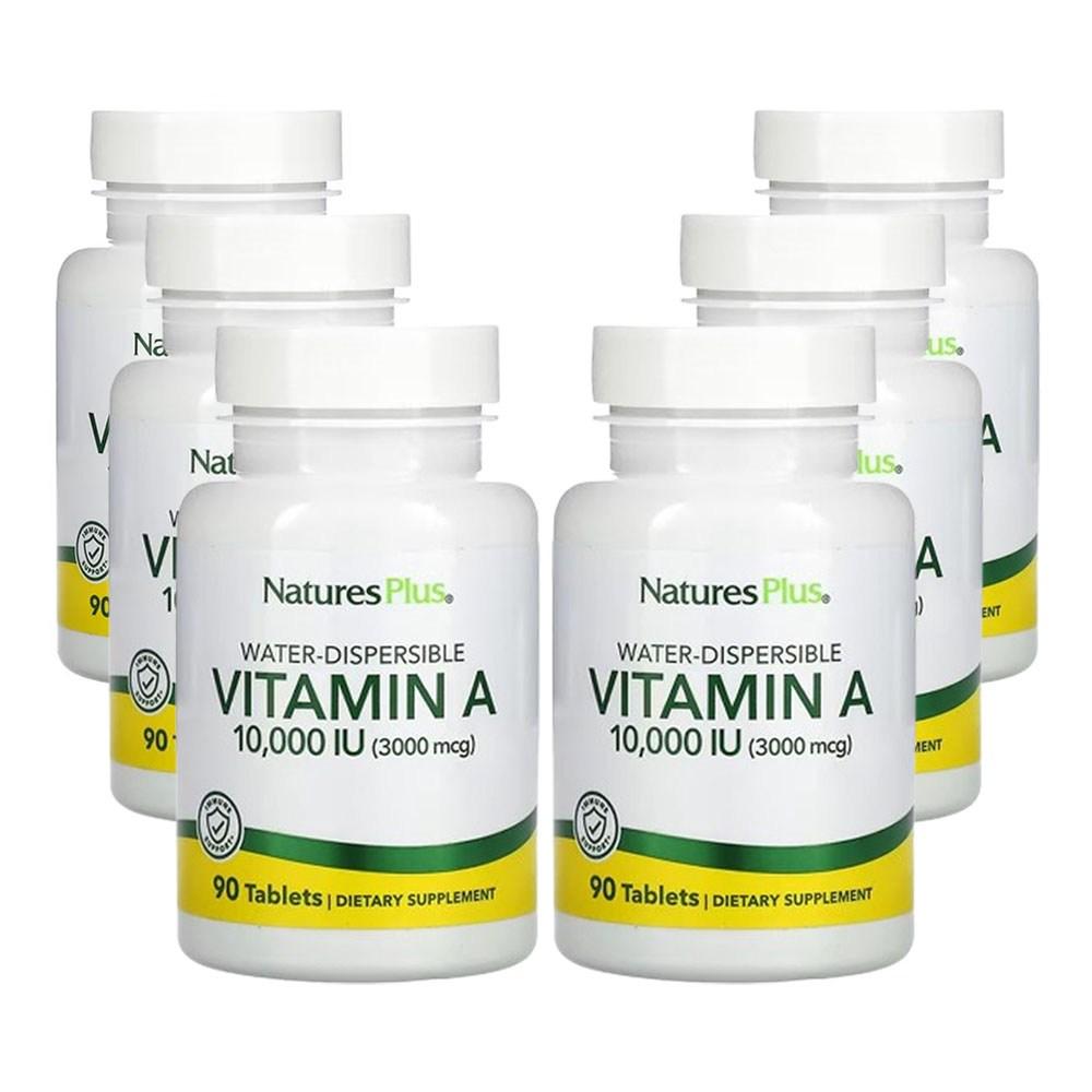 Nature's Plus Water-Dispersible Vitamin A 10,000 IU 3,000 mcg 6 pcs 90 Tablets