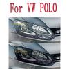 For Volkswagen VW POLO 2016-Accessories 2Pcs Car Headlight Protective Film Headlamp Restoration Transparent Black TPU Sticke
