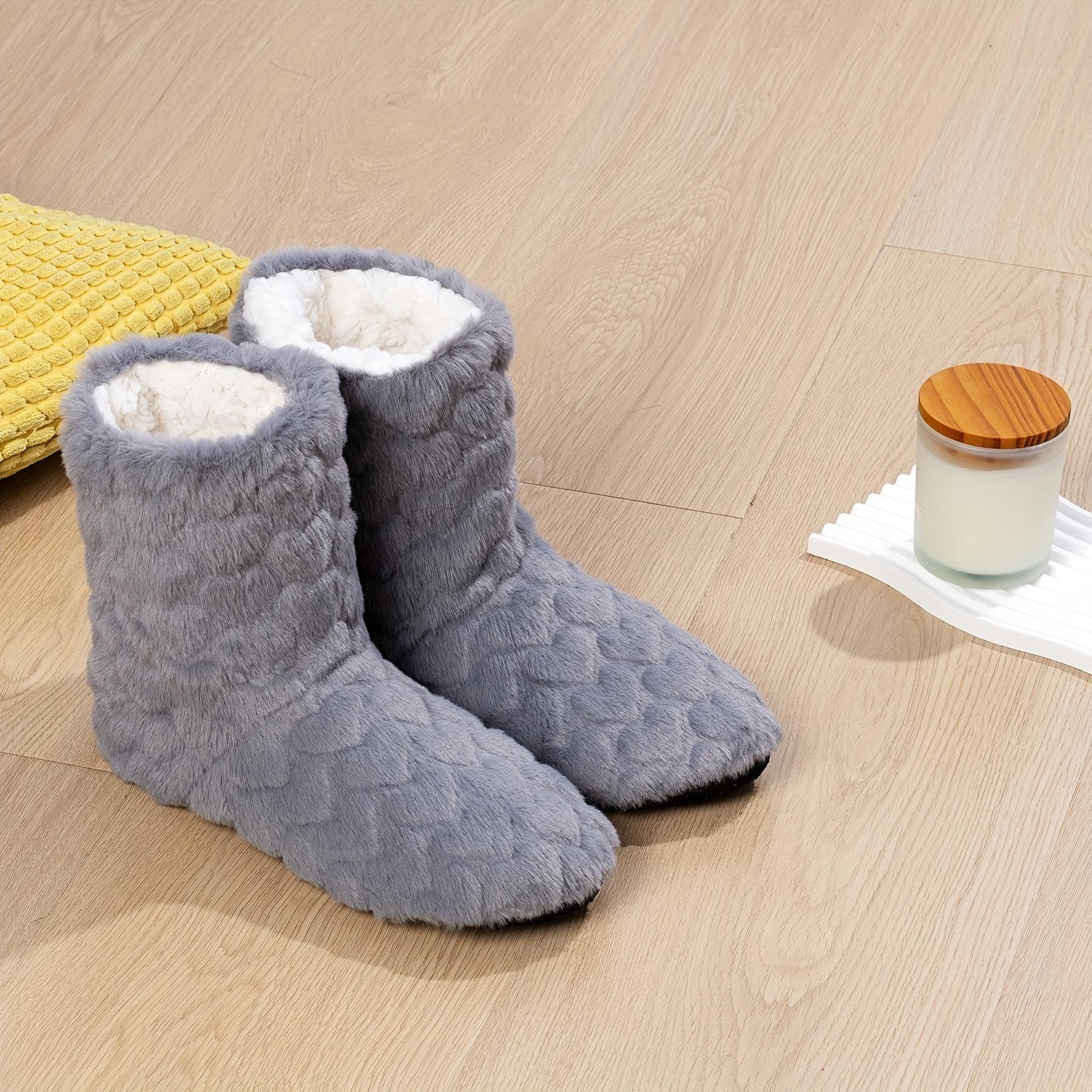 

[1 пара зимних тапочек] 1 пара зимней обуви для дома - Толстые комнатные тапочки, Мягкая теплая нескользящая подошва, Уютная обувь для гостиной, спальни, офиса 43-44