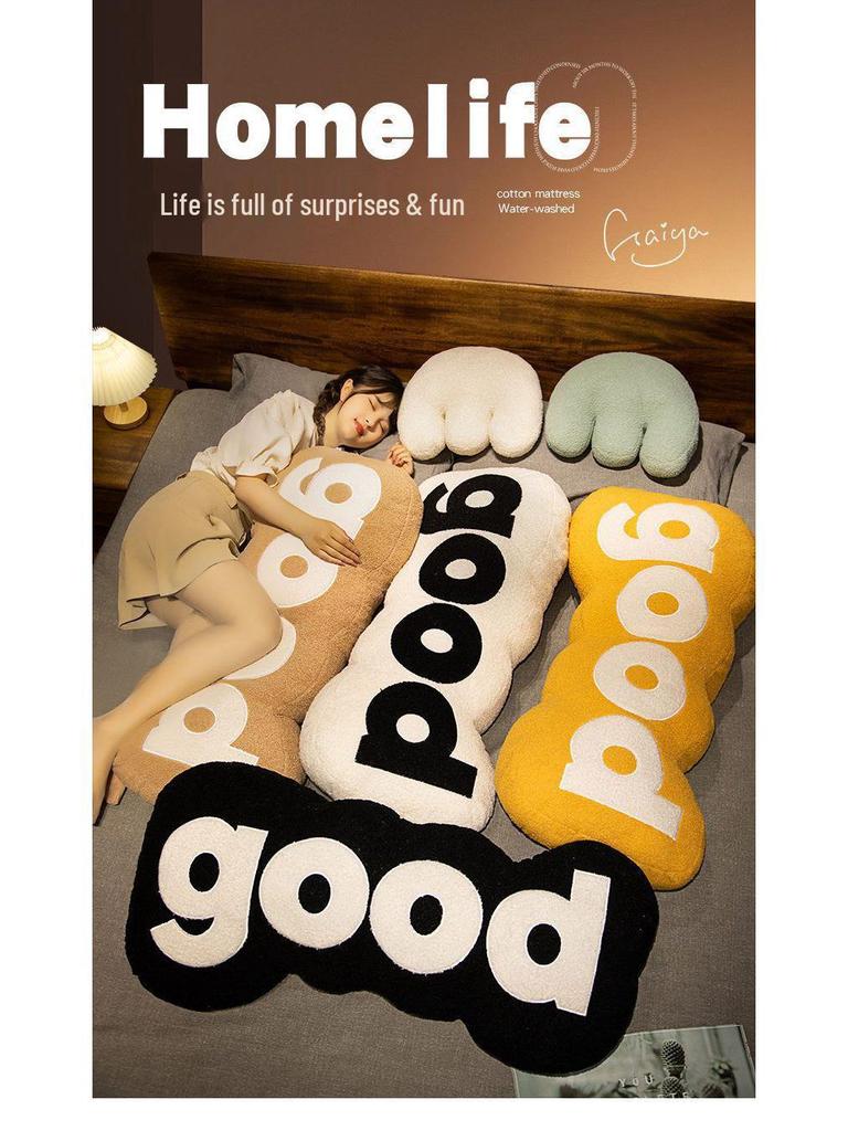 Creative Personality Plush Toy Throw Pillow - Removable & Washable Long Backrest for Girls' Beds